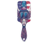 Peigne de massage pour cheveux Vache Highland avec lunettes de soleil Drapeau des États-Unis, Brosse démêlante, Brosse à cheveux saine, Brosse à cheveux sèche