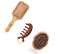 Peigne de massage pour cuir chevelu - Brosse Guas Sha - Coussin d'air - Brosse de massage Meridian - Pression lymphatique - Drainages - Masseur en bois pour cuir chevelu