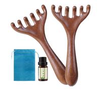 Peigne De Massager En Cuir Chevelu | 2x Combs De Massage De La Tête - Brusco Portable Ergonomique, Outil En Bois À 6 Griffes Pour La Relaxation Du Corps Du Cou Maison