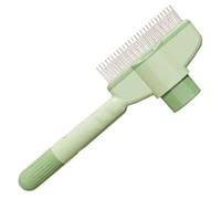 Peigne de nouée pour chiens, nœuds de cheveux de toilettage pour chats, peignes de nettoyage aux puces chiot aiguille en acier en vrac avec une fonction de bouton Nettoyez facilement les cheveux enche