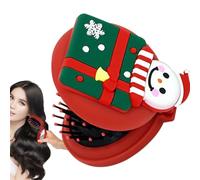 Peigne de poche de Noël, peigne de voyage,Peigne à cheveux à motif de bonhomme de neige du Père Noël - Brosse de voyage, peigne de massage rond et compact, outil de coiffure pour sac à main