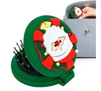 Peigne de poche de Noël, peigne de voyage - Peigne à cheveux à motif de bonhomme de neige du Père Noël | Peigne de Massage rond et Compact, brosse de voyage, accessoires de coiffure pour cheveux épais