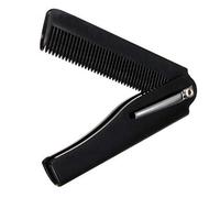 Peigne de poche pliable en plastique pour homme, portable, pour les voyages, les affaires, les voyages, noir + or, 1 pièce