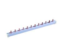 Peigne de raccordement 2P 63A 12 modules, longueur 22,5 cm, borne de connexion bipolaire, pour 12 appareils de barre DIN, pour tableaux électriques, unités