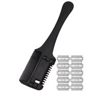 Peigne de rasoir 2 en 1 pour chiens et chats - Outil de toilettage avec lames, démêlage et brosse | Peigne de toilettage pour animaux de compagnie - Peigne pour chien sûr et durable - Dérouleur longue