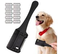 Peigne de rasoir pour animaux de compagnie - outil à double lame, tête de peigne de toilettage, poignée de poignée ergonomique | Accessoire de coupe de cheveux durable en toute sécurité, brosse à coup