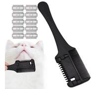 Peigne De Rasoir Pour Animaux De Compagnie, Peigne De Toilettage De Chat Avec 10 Rasoirs De Remplacement | Chien De Toilettage Pour Animaux Pouiller et couper facilement le manteau de votre ami à four