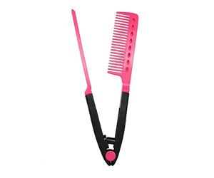 Peigne de soin de précision - Outil de lissage des cheveux en forme de V | Embout plat avec construction résistante à la chaleur, poignée confortable et taille de voyage compacte pour les vacances
