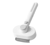Peigne de soin du pelage pour animaux de compagnie pour chats à poils courts et longs, tête de toilettage à deux fonctions, poignée lisse, de travail des nœuds, brosse à main blanche, peigne à
