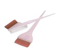 Peigne de teinture pour les cheveux Brush à double face pour les cheveux mettant en évidence la poignée de paille (Rose)