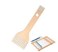 Peigne de tissage - peigne à mécanisme de tissage en bois | Fix à mélanger en bois à double fin | Peigne imminente de tissage | Outils tressés à double macrame | Outil de peigne à tissage pour les art