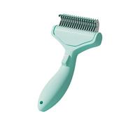 Peigne de toilettage pour animaux de compagnie à poils longs et courts en acier inoxydable avec poignée ergonomique pour enlever les poils des animaux