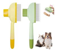 Peigne de toilettage pour animaux de compagnie avec dents longues et courtes en acier inoxydable, élimine efficacement les poils morts des chats et des chiens, double fonction de peigne anti-puces