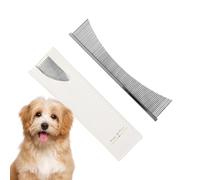 Peigne de toilettage pour chien - En acier inoxydable - Outil de démêlage pour chiots et races à poils longs - Entretien quotidien - Changement de pelage après le bain