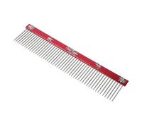Peigne de Toilettage pour Chien et Chat, Dents Droites en Acier Inoxydable | Poignée Ergonomique Rouge, Bords Lisses et Pointes Arrondies, pour Démêler, Usage Quotidien, Salon
