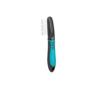 TRIXIE Démêleur de pelage pour démêler et éclaircir - longueur des dents 3,5 cm - manche plastique caoutchouté - 18 cm - noir/bleu - 24161