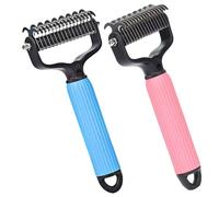 Peigne démêlant Double face et brosse de démêlage pour chiens, outil de toilettage pour tapis, fourrure lâche, brosse démêlante pour chiens et chats 2 pièces