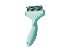 Peigne démêlant for animaux de compagnie 2 pièces for chiens et chats, peigne démêlant en acier inoxydable à lame élargie et arrondie de 7 cm(Green)