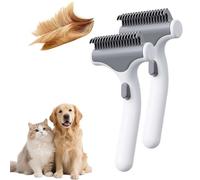 Peigne démêlant pour chiens et chats, râteau à sous-poils pour animaux de compagnie, brosse de toilettage double face, élimine les nœuds et les poils morts, outil de toilettage pour démêler les poils