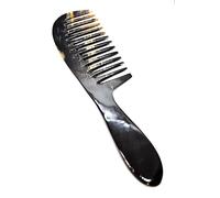 PEIGNE DÉMÊLOIR 23 cm EN CORNE DE ZEBU VÉRITABLE AVEC MANCHE - 100% FAIT MAIN