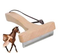 Peigne Démêloir Anti-Nœuds pour Animaux, Outil de Nettoyage des Poils d'Animaux, Brosse Déshérente Antirouille Avec Manche en Bois Pour Chats Chiots Chevaux Animaux de Taille Petite à Moyenne