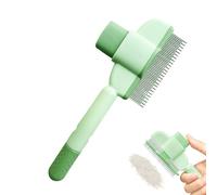 Peigne D'épilation pour Animaux de Compagnie Peigne À Puces, Brosse Anti-puces pour Chien À Dents Longues et Courtes en Métal, Brosse de Toilettage Portative pour Chat avec Bouton de Dégagement