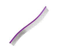 Peigne d'épilation pour animaux de compagnie, peigne incurvé pour chien, violet/bleu/vert/rouge/noir, brosse à dents en métal, brosse pour tapis et nœuds, perruque d'animal pour toilettage à domicile