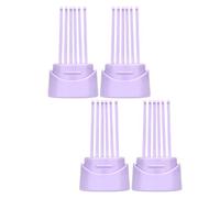 Peigne Dépoussiérant pour Brosse à Cheveux, Lot de 4, Abs pour Femmes | Retire Cheveux et Débris, Poignée Ergonomique Légère, Usage Maison et Voyage, Couleur Pourpre
