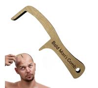 Peigne d'homme chauve farce, peigne de blague d'homme chauve - Brosse de toilettage en bois Peigne à cheveux hilarant - Peigne hilarant sans dents, gag de blague pratique pour les anniversaires, le jo