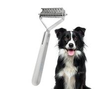 Peigne double face pour animaux de compagnie | Brosse de dépréciation | Outil de soin des animaux | Katzenkamm avec manche | Soin des animaux à enlever | Accessoires pour animaux de compagnie