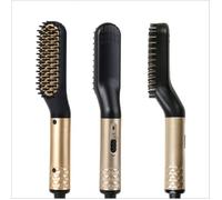 Peigne électrique 2 en 1 Lisseur Barbe Cheveux Homme Coiffure Brosse Professionnel Peigne Chauffant Lissant Céramique 170℃/190 ℃