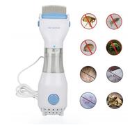 Peigne électrique anti puces - INN - 220V - Blanc et bleu - Pour chien et chat - Anti-acariens