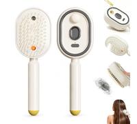Peigne électrique spray avec coussin d'air et massage rechargeable beige | Peigne antistatique vapeur et spray. Rechargeable par USB, beige. Démêle, lisse et hydrate. Coussin d'air de massage. Port :