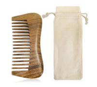Peigne en Bois 12cm, Peigne en Bois de Santal Naturel Pour Hommes et Femmes, Peigne de Massage en Bois Avec Sac en Coton Pour Sac À Main et Sac de Fitness