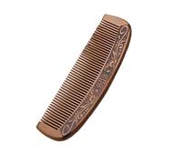 Peigne en bois de santal doré naturel de 17 cm, peignes en bois à dents larges, gravure double face