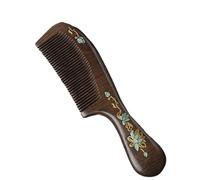 Peigne en bois de santal en soie dorée de type croissant, peigne statique de 21 cm for cheveux bouclés, brosse à shampoing en bois for brosse à cheveux(Color-01)