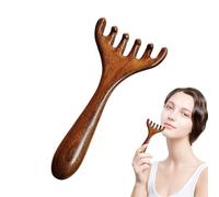 Peigne en bois de santal, fait à la main, produit de massage du cuir chevelu anti-majid - Peigne professionnel avec cornes de cerf, grattoir en bois, peigne large pour donn