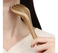 Peigne en bois multifonction pour cuir chevelu : massage grattoir avec design de doigts, construction durable en bois dur, stimulateur d'acupression manuel, outil de bien-être portable