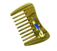 Peigne en Bois Peigne artistique en laque peinte, peigne en bois de santal vert, peigne for cheveux raides pour Femmes et Hommes(1)