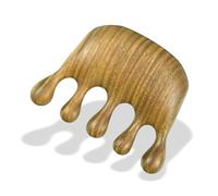 Peigne en Bois Wooden Green Sandalwood Thick Teeth Massage Comb Face Tool Massage Scalp Meridian Massage Comb(5)