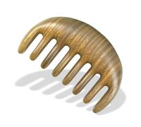 Peigne en Bois Wooden Green Sandalwood Thick Teeth Massage Comb Face Tool Massage Scalp Meridian Massage Comb(6)