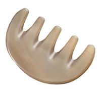 Peigne en Corne Blanche de Massage à Cinq Dents du Cuir Chevelu | Large, Léger et Portable, Soin du Cuir Chevelu, Usage Acupression, Format Compact pour Amis et Garçon et Filles