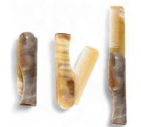 Peigne en corne de yak de l'Himalaya polie - Antistatique et fait à la main avec veinures individuelles