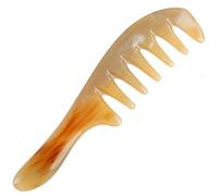 Peigne En Corne De Yak Naturelle Anti-perte De Cheveux Peigne À Dents Larges Hommes Et Femmes Cheveux Bouclés