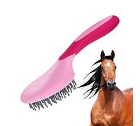 Peigne en crin de cheval -23cm Pointe de Massage Arrondie, brosse de toilettage pour cheval avec poignée ergonomique, Peigne De Massage À Tête Ronde, MassageLéger pour Chiens pour Chevaux