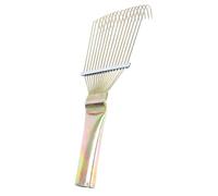 Peigne en Crin de Cheval à Dents Métalliques Espacées, Manche Long | Acier Lisse, Massage Doux Peau, pour Crinière et Queue, Écurie et Bétail
