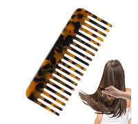 Peigne en écaille de tortue - Démêleur antistatique aspect marbre - Petit pour les déplacements - Dents larges - Peigne de polissage fait à la main avec coupe à la scie - Soin capillaire portable pour