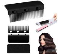 Peigne en Fer Plat, Détachable Lissant Peigne à Lisser Amovible à Clipser Flat Iron Comb Outils de Coiffure Compacts Accessoires pour Usage Professionnel et Domestique (Noir)