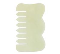 Peigne en Jade pour Massage du Crâne et Visage, Outil de -être | Stimule la Circulation Sanguine, Résistant à Déformation, Portable, Motifs Naturels Élégants