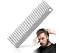 Peigne en métal à dents fines, peigne de poche en titane, outil de toilettage antistatique adapté aux voyages avec pointes arrondies lisses, pour hommes
